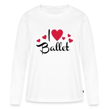 Ballet - T-shirt manches longues Premium bio Femme - blanc - Devant - Julia (174cm)
