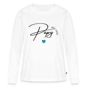 Bientôt papy - T-shirt manches longues Premium bio Femme - blanc - Devant - Julia (174cm)