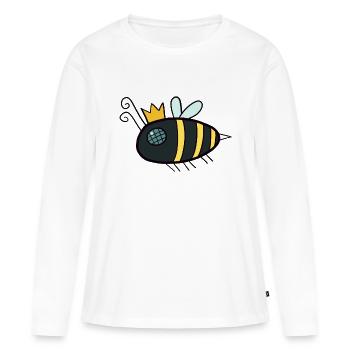 Bienenkönigin - Frauen Premium Bio Langarmshirt - Weiß - Vorne - Julia (174cm)