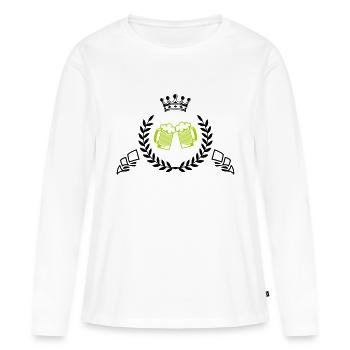 Armoiries de la bière - T-shirt manches longues Premium bio Femme - blanc - Devant - Julia (174cm)
