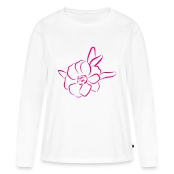 Flower Flower Plant - Women's Premium Organic Long Sleeve Shirt - white - Front - Julia (174cm)