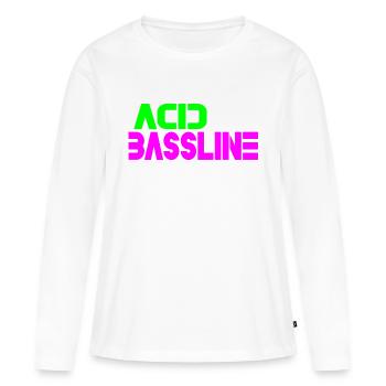 Ligne de basse acide - T-shirt manches longues Premium bio Femme - blanc - Devant - Julia (174cm)