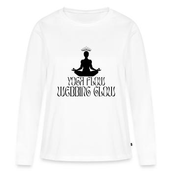 YOGA FLOW - Wedding Glow - T-shirt manches longues Premium bio Femme - blanc - Devant - Julia (174cm)