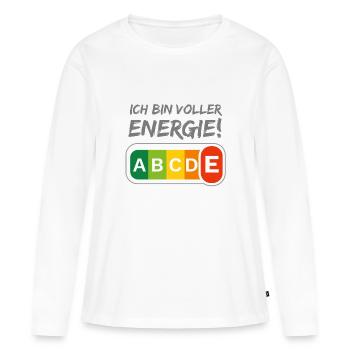 Volle Energie - Frauen Premium Bio Langarmshirt - Weiß - Vorne - Julia (174cm)