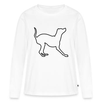 Pinscher miniature Contours 1 - T-shirt manches longues Premium bio Femme - blanc - Devant - Julia (174cm)