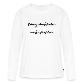 Jackhammer Carpentry Tree Feller Arborists - Women's Premium Organic Long Sleeve Shirt - white - Front - Julia (174cm)