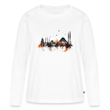 Istanbul est une métropole attrayante - T-shirt manches longues Premium bio Femme - blanc - Devant - Julia (174cm)