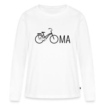 Oma Fahrrad Fahrräder - Frauen Premium Bio Langarmshirt - Weiß - Vorne - Julia (174cm)