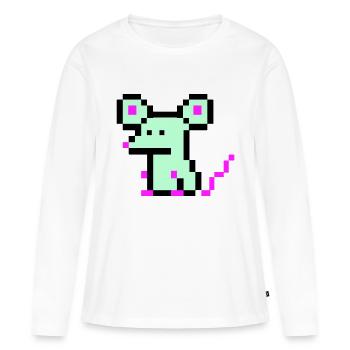 pixel maus - Frauen Premium Bio Langarmshirt - Weiß - Vorne - Julia (174cm)