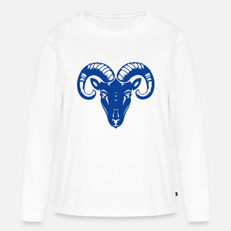 widder - Frauen Premium Bio Langarmshirt - Weiß