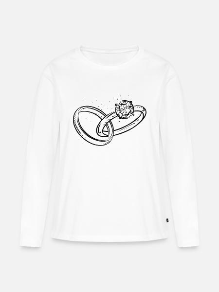 Eheringe Ehe Heirat Hochzeit heiraten Brautpaar - Frauen Premium Bio Langarmshirt - Weiß