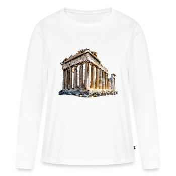 Landmarks from Greece - Women's Premium Organic Long Sleeve Shirt - white - Front - Julia (174cm)