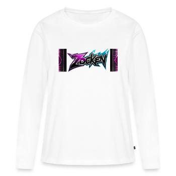zocken - Frauen Premium Bio Langarmshirt - Weiß - Vorne - Julia (174cm)