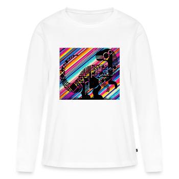 Dino - Frauen Premium Bio Langarmshirt - Weiß - Vorne - Julia (174cm)