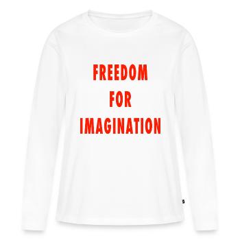 La liberté de l’imagination - T-shirt manches longues Premium bio Femme - blanc - Devant - Julia (174cm)