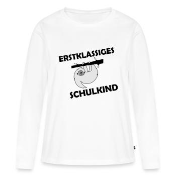 Écolier de première classe 002 - T-shirt manches longues Premium bio Femme - blanc - Devant - Julia (174cm)