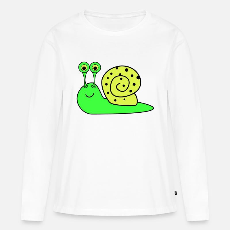 schnecke funny - Frauen Premium Bio Langarmshirt - Weiß