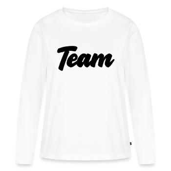 équipe - T-shirt manches longues Premium bio Femme - blanc - Devant - Julia (174cm)
