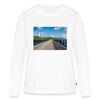 Panorama de la ville de Niagara et des chutes du Niagara - T-shirt manches longues Premium bio Femme - blanc - Devant - Julia (174cm)