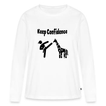 Keep Confidence - Women's Premium Organic Long Sleeve Shirt - white - Front - Julia (174cm)