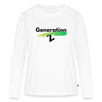 Generation Z - Frauen Premium Bio Langarmshirt - Weiß - Vorne - Julia (174cm)