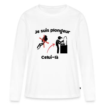 Je suis plongeur restauration - T-shirt manches longues Premium bio Femme - blanc - Devant - Julia (174cm)