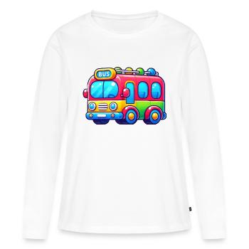 Bus - T-shirt manches longues Premium bio Femme - blanc - Devant - Julia (174cm)
