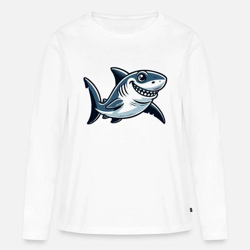 Hai Comic - Frauen Premium Bio Langarmshirt - Weiß