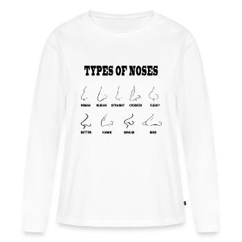 Types of Noses Vintage Nose shapes - T-shirt manches longues Premium bio Femme - blanc - Devant - Julia (174cm)