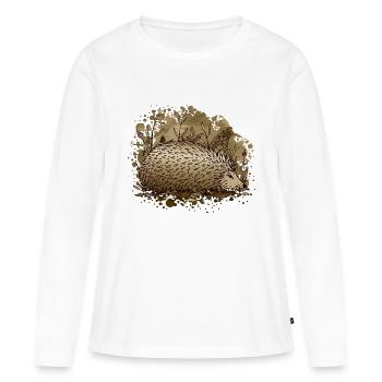 Igel - Frauen Premium Bio Langarmshirt - Weiß - Vorne - Julia (174cm)