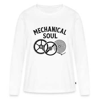 Balancier, ressort et roue dentée pour collectionneurs de montres - T-shirt manches longues Premium bio Femme - blanc - Devant - Julia (174cm)