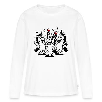 Équipe des célébrations de la licorne - T-shirt manches longues Premium bio Femme - blanc - Devant - Julia (174cm)