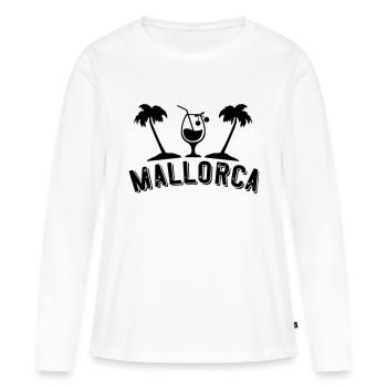 Majorque - T-shirt manches longues Premium bio Femme - blanc - Devant - Julia (174cm)