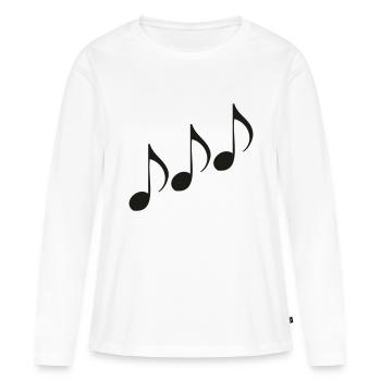 Note de Musique - T-shirt manches longues Premium bio Femme - blanc - Devant - Julia (174cm)