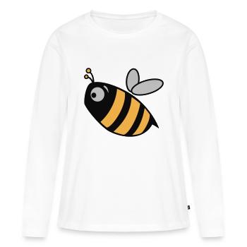 Bourdon - T-shirt manches longues Premium bio Femme - blanc - Devant - Julia (174cm)