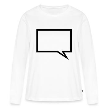 Sprechblase – Text - Frauen Premium Bio Langarmshirt - Weiß - Vorne - Julia (174cm)