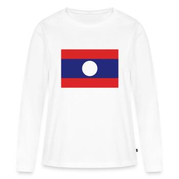 Laos - drapeau - T-shirt manches longues Premium bio Femme - blanc - Devant - Julia (174cm)