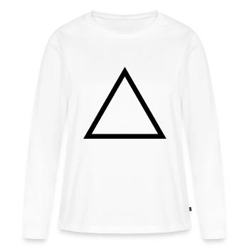 triangle - T-shirt manches longues Premium bio Femme - blanc - Devant - Julia (174cm)