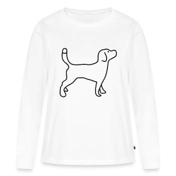Beagle - Frauen Premium Bio Langarmshirt - Weiß - Vorne - Julia (174cm)
