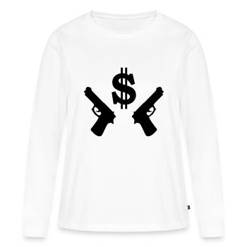 dollar - T-shirt manches longues Premium bio Femme - blanc - Devant - Julia (174cm)