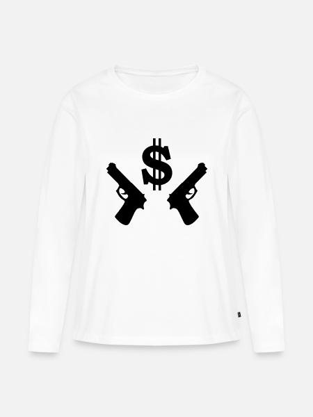 dollar - Frauen Premium Bio Langarmshirt - Weiß