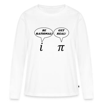 Math: Get Real - T-shirt manches longues Premium bio Femme - blanc - Devant - Julia (174cm)