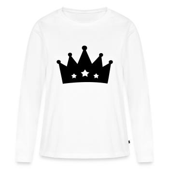Couronne (couronne) 05.0 - T-shirt manches longues Premium bio Femme - blanc - Devant - Julia (174cm)