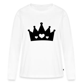 Couronne (couronne) 05.2 - T-shirt manches longues Premium bio Femme - blanc - Devant - Julia (174cm)