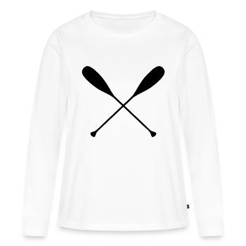 Paddle - T-shirt manches longues Premium bio Femme - blanc - Devant - Julia (174cm)