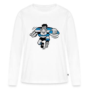 00rugby - Frauen Premium Bio Langarmshirt - Weiß - Vorne - Julia (174cm)