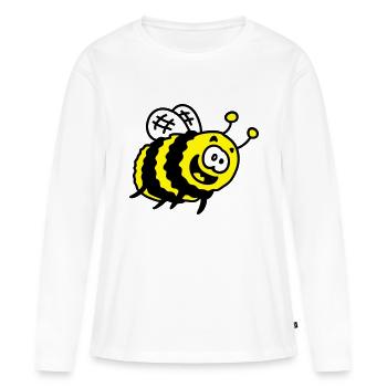 bourdon drôle - T-shirt manches longues Premium bio Femme - blanc - Devant - Julia (174cm)