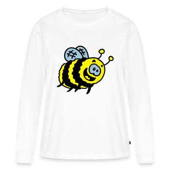 bourdon drôle 3 - T-shirt manches longues Premium bio Femme - blanc - Devant - Julia (174cm)