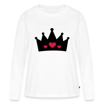 Couronne (couronne) 05.3 - T-shirt manches longues Premium bio Femme - blanc - Devant - Julia (174cm)
