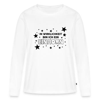 Ich bin ein Einhorn - Frauen Premium Bio Langarmshirt - Weiß - Vorne - Julia (174cm)
